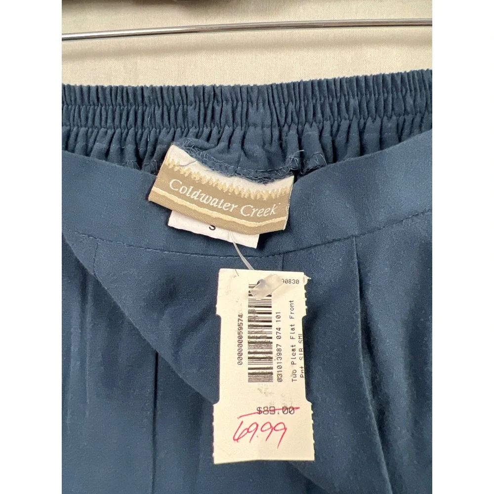 Coldwater Creek Pant Suit Women S Blue Jacquard Jacket Pleated Trousers Set